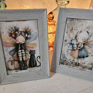 Charming Gray Fairy-Themed Picture Frames